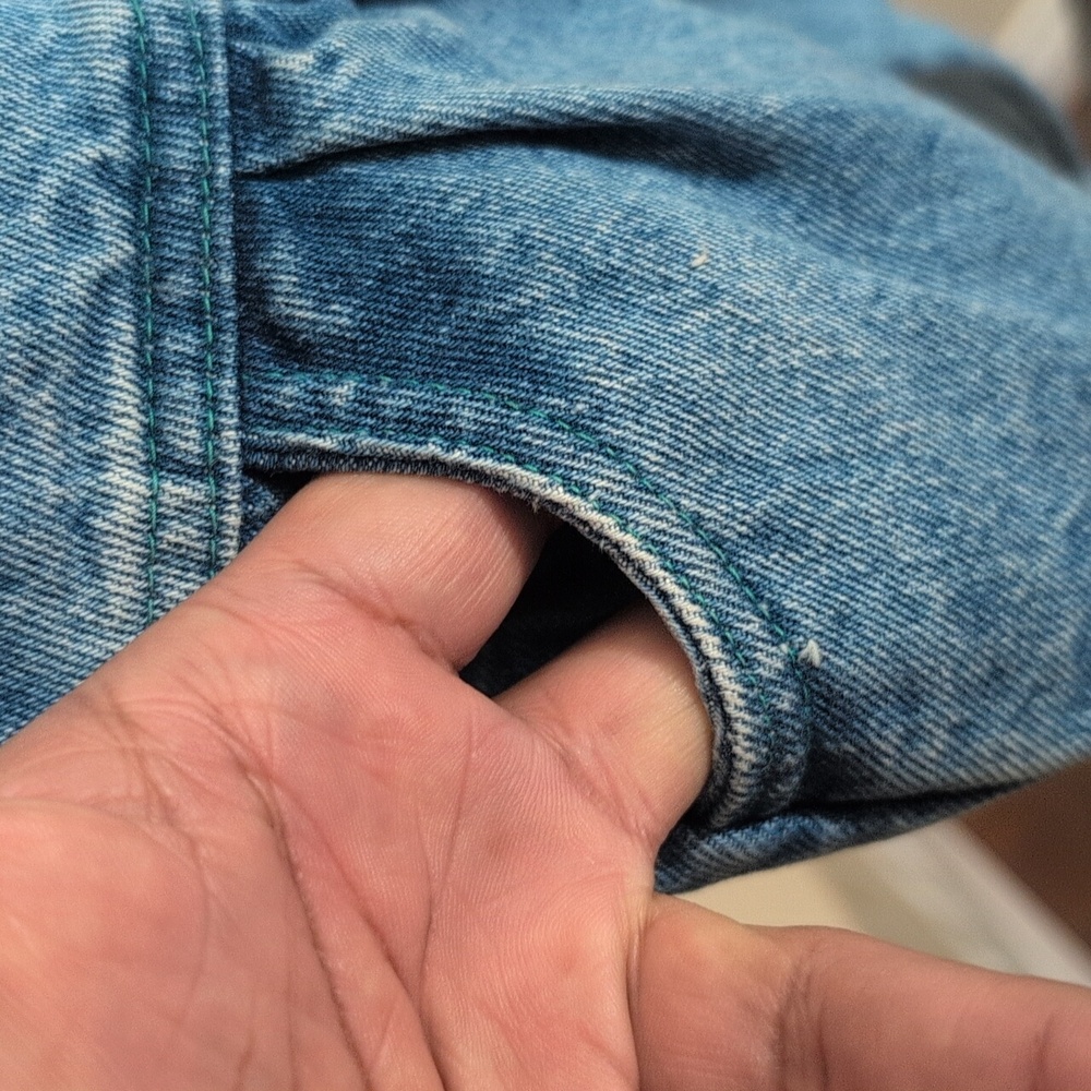 Vintage Denim Overalls With 4 colorful Patches - Picture 7 of 12